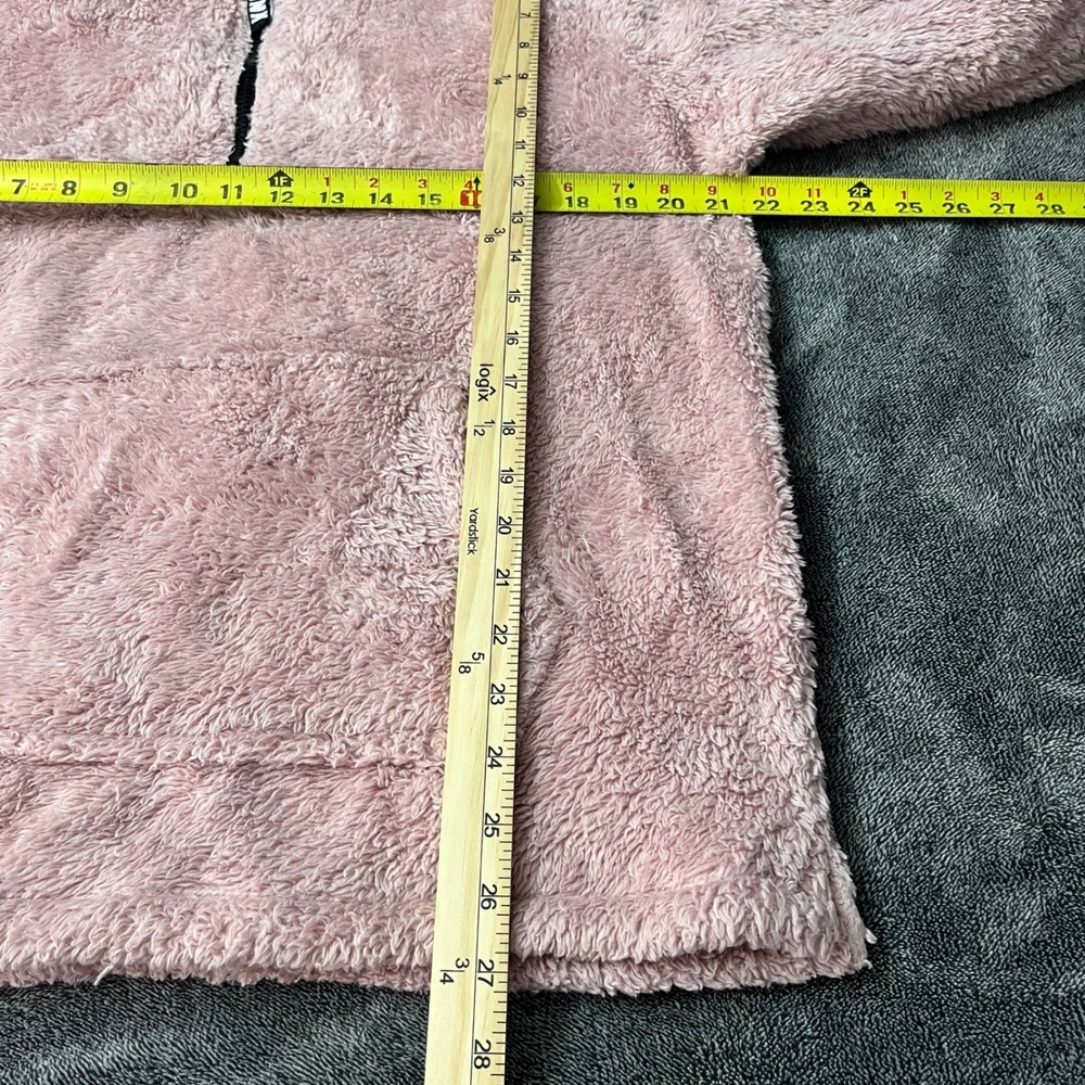 Victoria's Secret PINK Sherpa Fleece Quarter Zip Hoodie Dusty Rose Pink Medium - Picture 6 of 7